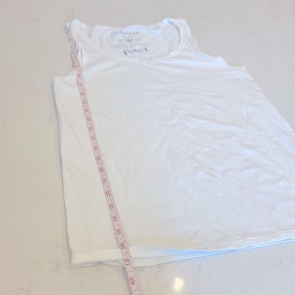 PACT Organic Cotton Stretch Ivory White Basic Classic White Tank Top Size L - Picture 4 of 6